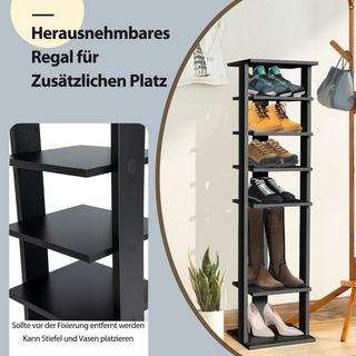 Northix Schuhregal aus Holz 8-stöckiges Schuhregal Schuh-Organizer vertikal 27,5x26,5x110cm Schwarz  