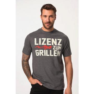 T-Shirt, Halbarm, Grill-Print, Rundhals