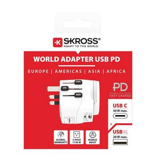 SKROSS  Adaptateur de voyage universel adaptateur universel PRO Light USB AC30PD - monde 