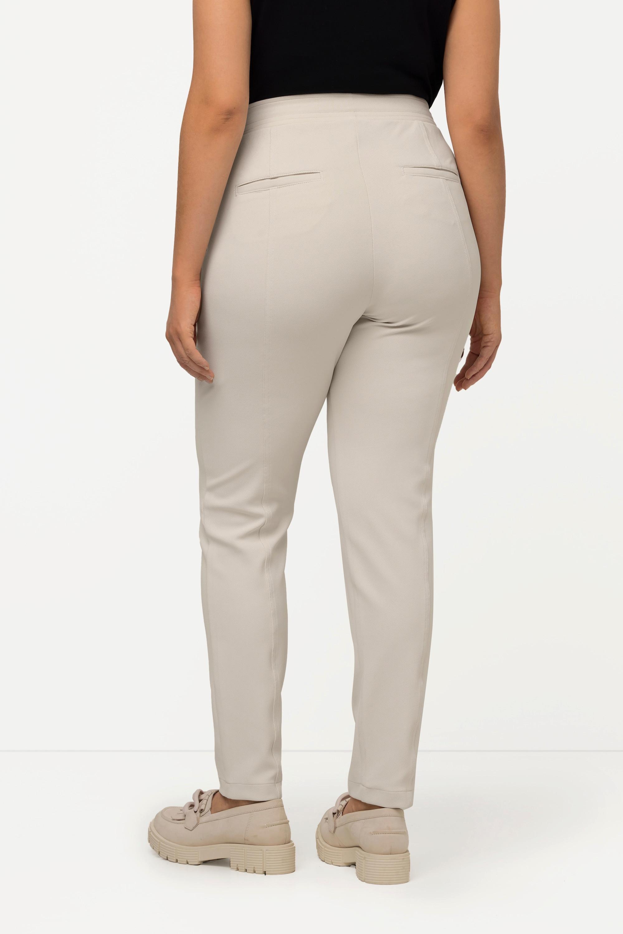 Ulla Popken  Pantalon 7/8, coupe carotte à taille élastique, poches zippées 