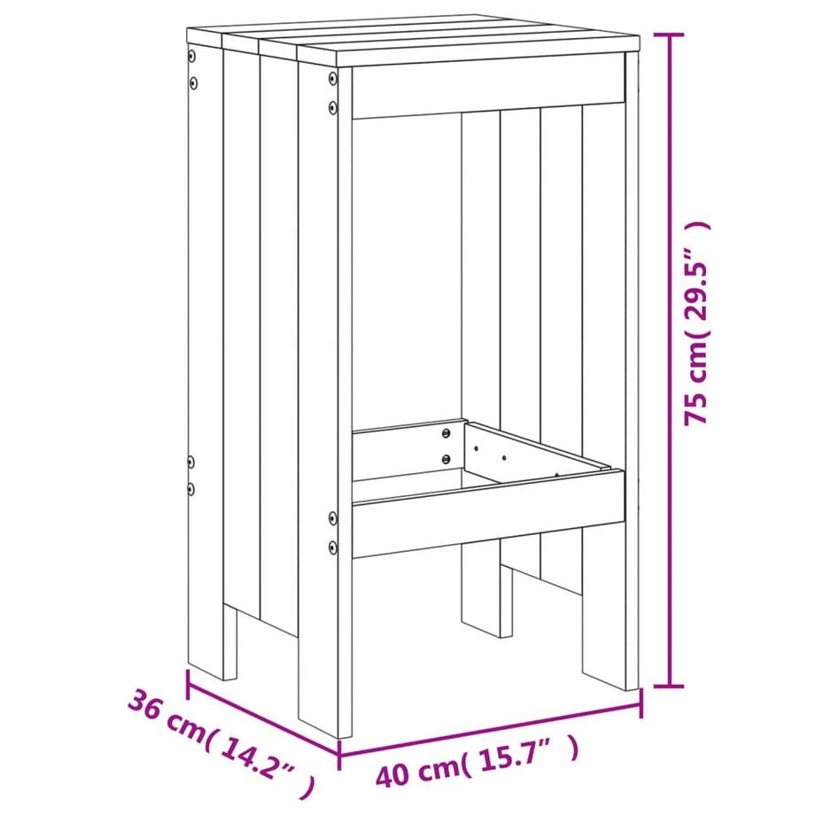 VidaXL Barhocker kiefernholz  