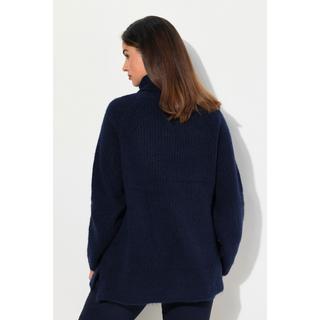 Ulla Popken  Pullover, Rippstrick, Rollkragen, Langarm, recycelt 