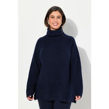 Pull en maille, col roulé et manches longues, matière recyclée