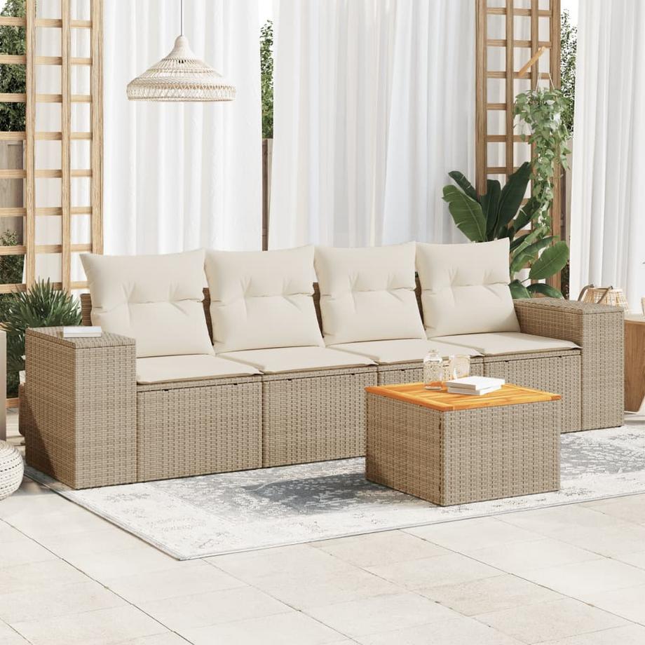 VidaXL set divano da giardino Polirattan  