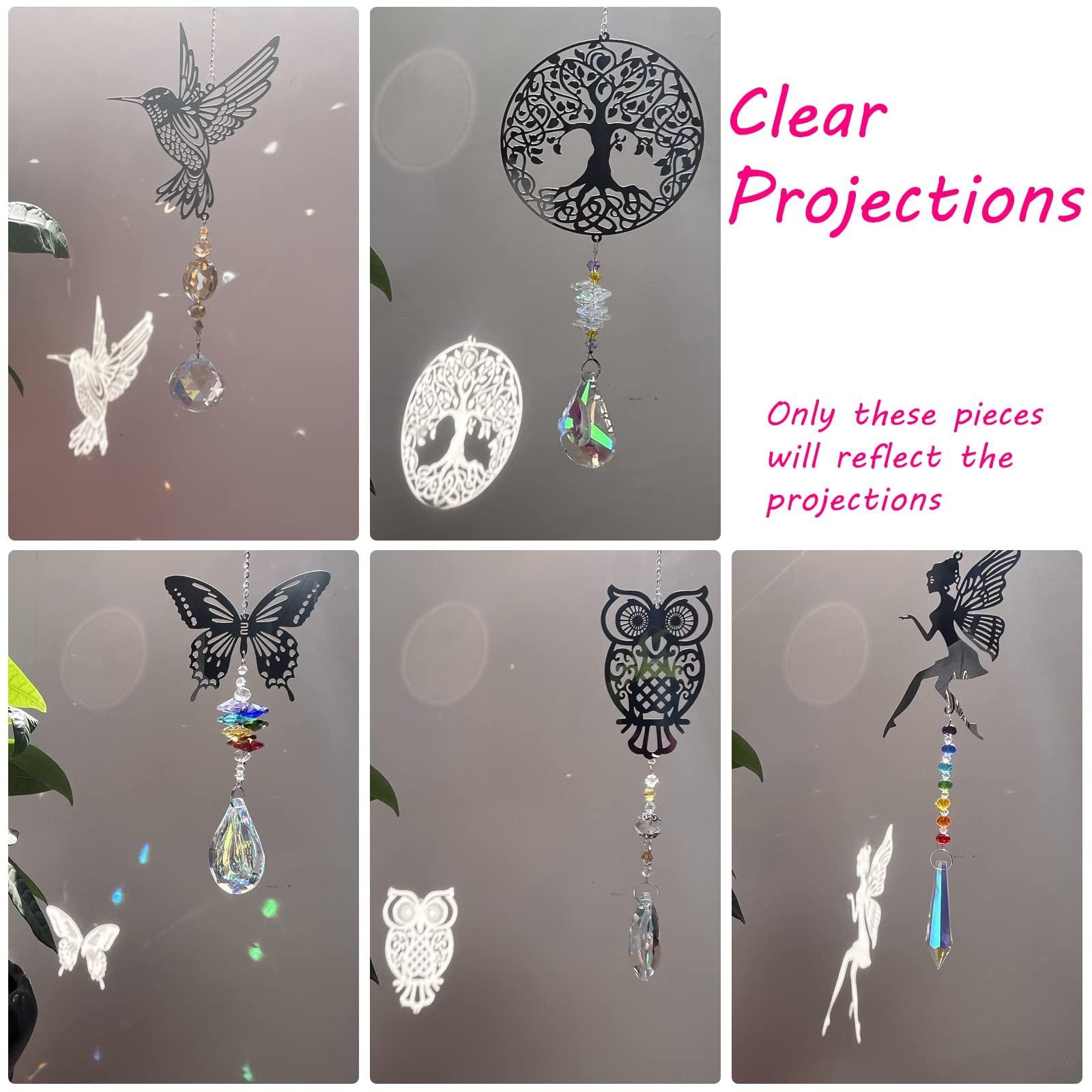 Alopini Sonnenfänger Kristall Windspiele, 5 Stück, Regenbogen Sonnenfänger Kristall, Fensterdekoration Hängend für Zuhause  