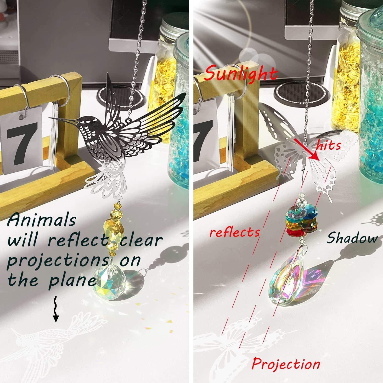 Alopini Sonnenfänger Kristall Windspiele, 5 Stück, Regenbogen Sonnenfänger Kristall, Fensterdekoration Hängend für Zuhause  
