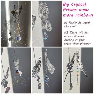 Alopini Sonnenfänger Kristall Windspiele, 5 Stück, Regenbogen Sonnenfänger Kristall, Fensterdekoration Hängend für Zuhause  