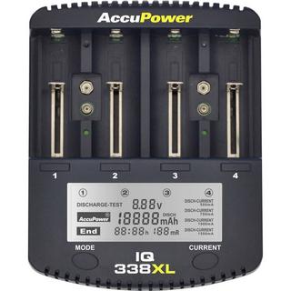 AccuPower  IQ338XL Rundzellen-Ladegerät NiCd, NiMH, LiIon 10340, 10350, 10440 