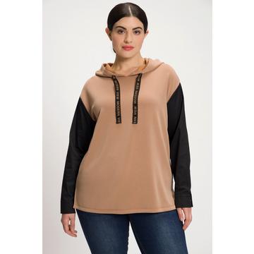 Maglia dal taglio oversize con cappuccio, laccetto con scritta e maniche lunghe