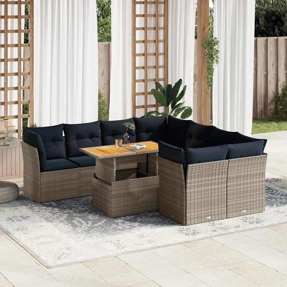 VidaXL set di divani da giardino Polirattan  