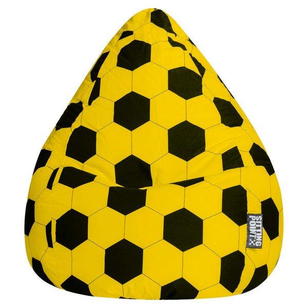 Sitting Point Sitzsack BeanBag Fussball Fankurve XL gelb/schwarz  