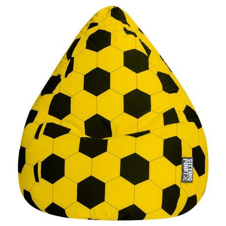 Sitting Point Sitzsack BeanBag Fussball Fankurve XL gelb/schwarz  