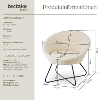 Tectake Cocktailsessel Centera, gepolstert, rund  