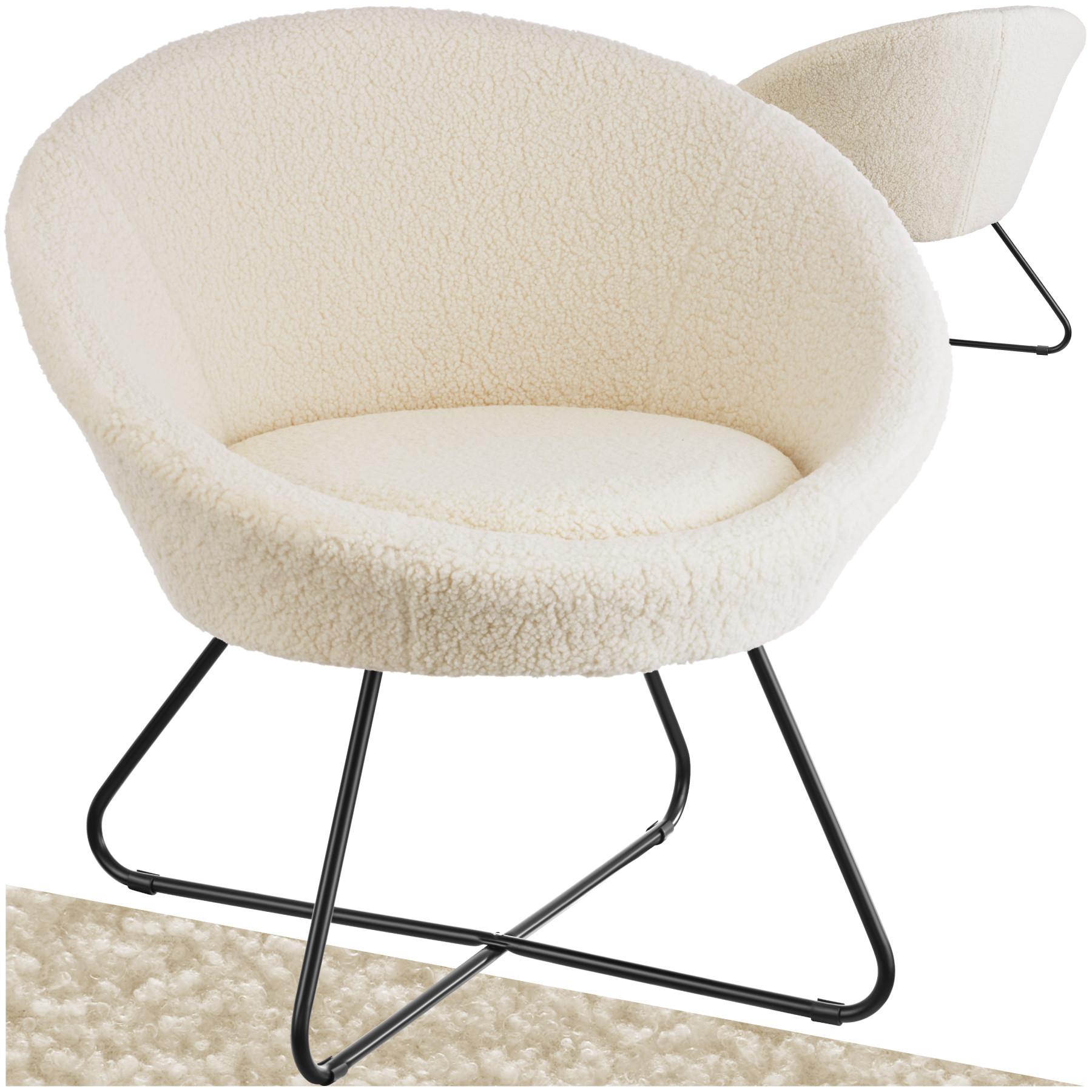 Tectake Fauteuil cocktail rond et rembourré CENTERA  