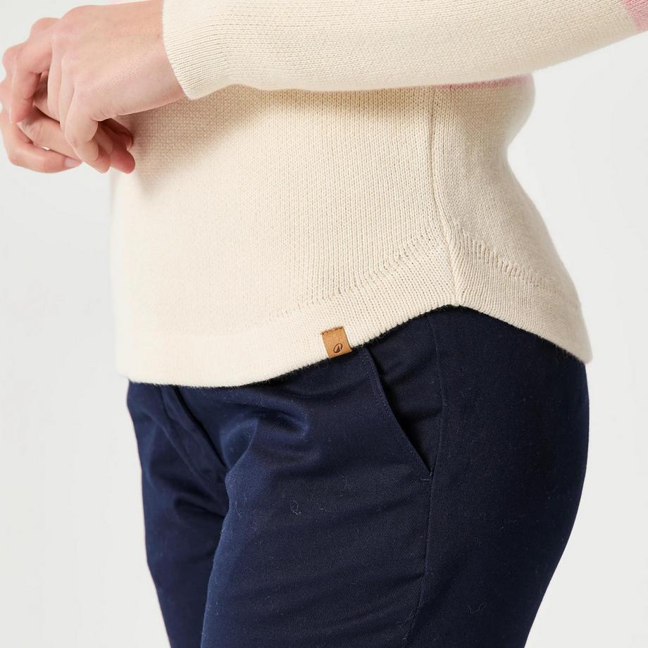 DECATHLON  Gestrickter -Marinière-Pullover, 100 greige rosa 
