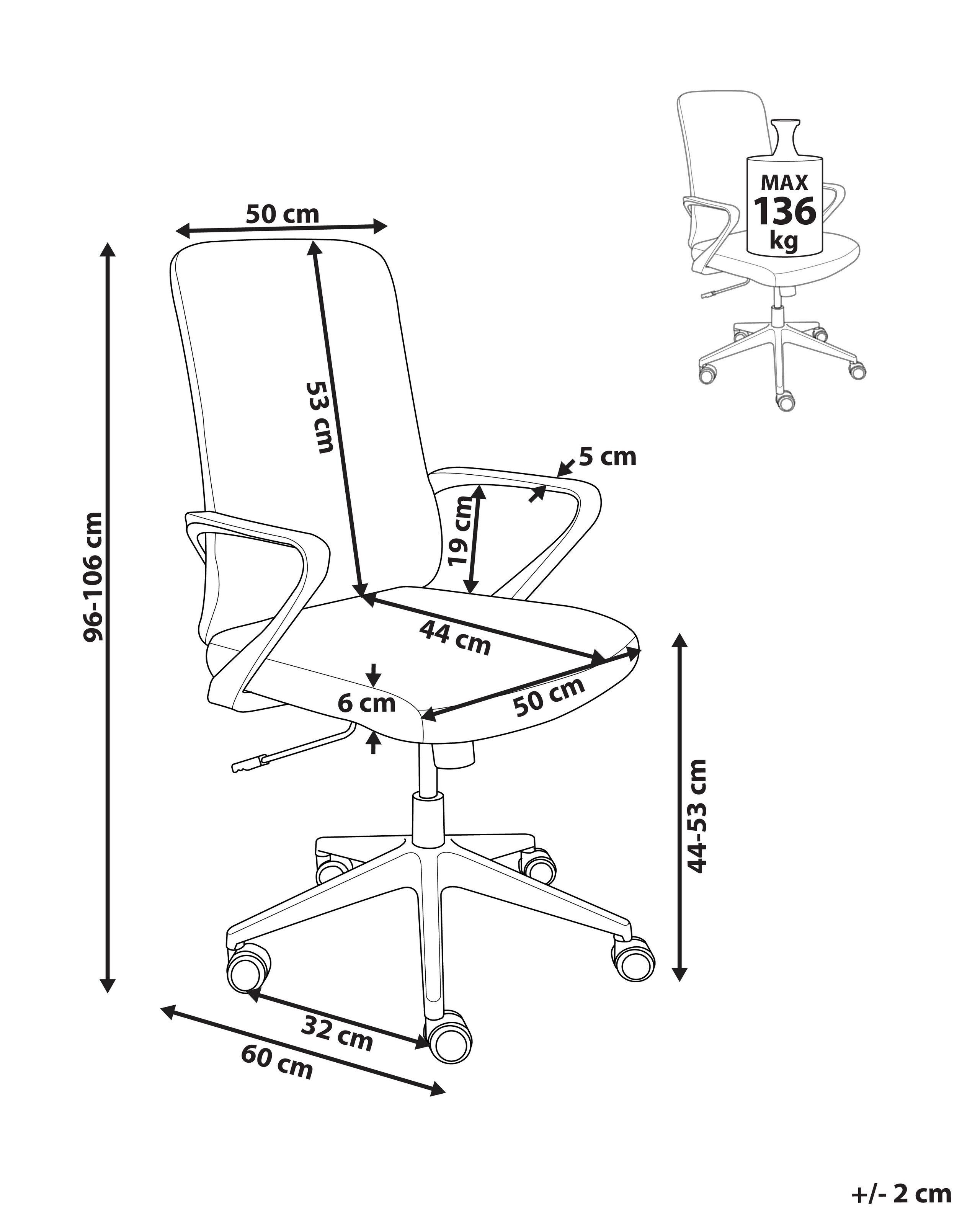 Beliani Chaise de bureau en Polyester Traditionnel EXPERT  