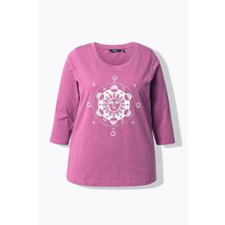 Ulla Popken Maglia Classic Girocollo Maniche 3/4 con Applicazioni  