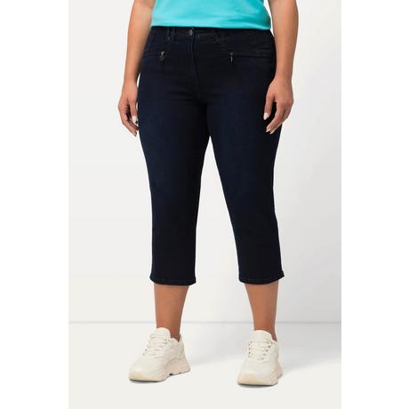 Ulla Popken  Jean Mony 7/8, taille élastique, poches zippées 