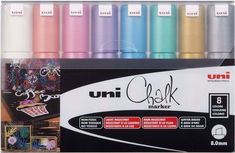 uni-ball UNI-BALL Chalk Marker 8mm PWE-8K METALLIC 8C 8 Stück ass.  