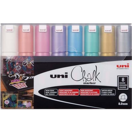 uni-ball UNI-BALL Chalk Marker 8mm PWE-8K METALLIC 8C 8 Stück ass.  