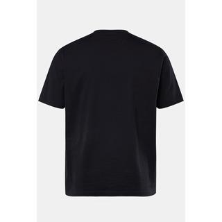 JP1880  T-shirt à manches courtes, col rond et imprimé sur la poitrine marine foncé 