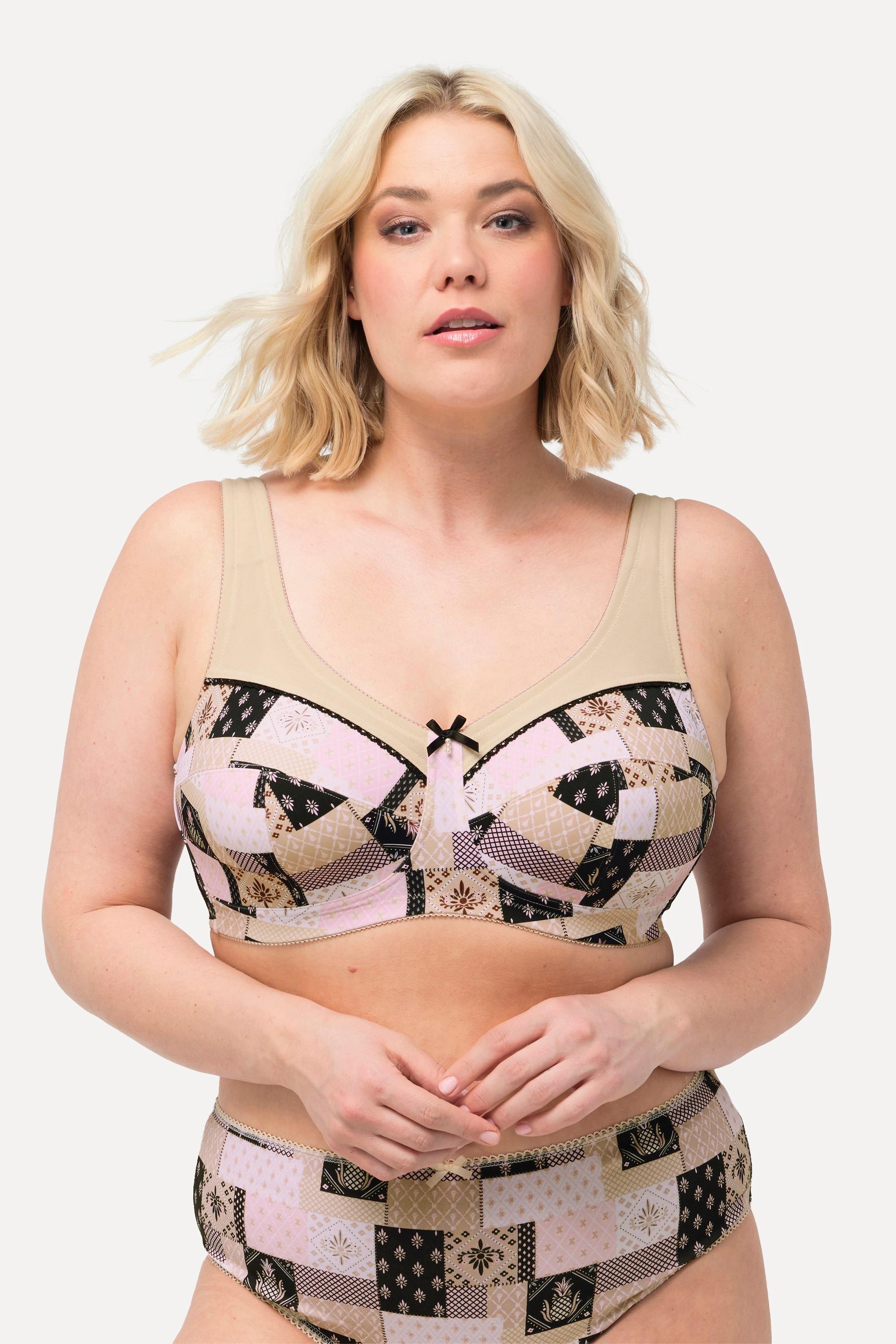 Ulla Popken  Soutien-gorge de maintien avec mélange de motifs, sans armatures – bonnet C - F 