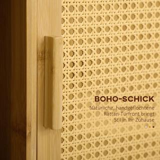 Northio Carrello Da Cucina Carrello Di Servizio Con Cassetto, Mobiletto, Ripiani Aperti, Portasciugamani, Piano Di Lavoro, Bambù, Naturale  