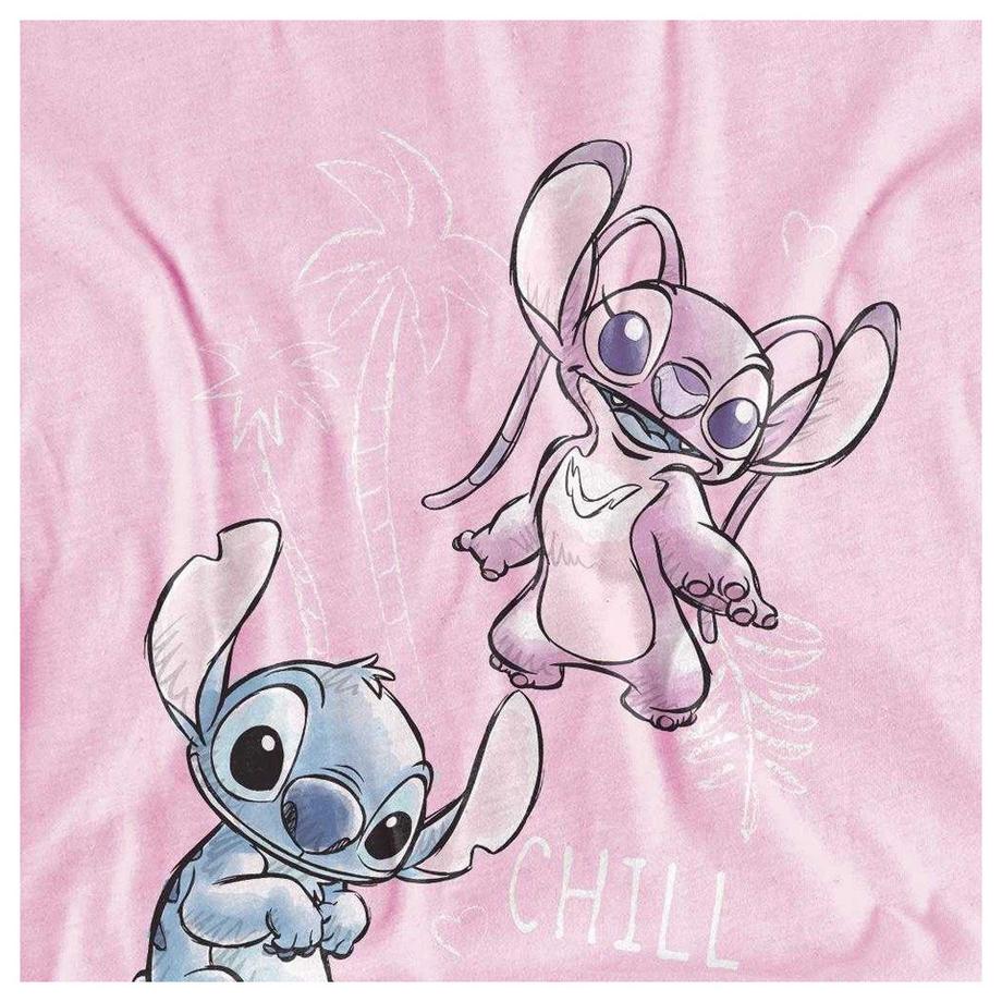 Lilo & Stitch  T-ShirtMotif Stitch Et Angel Motiftyle Croquis Chill Vibes 
