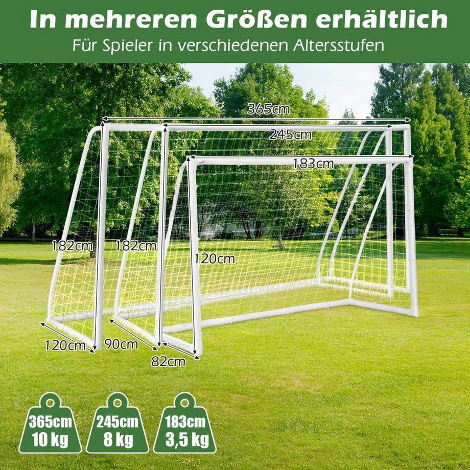 Northix 245 x 180 cm Fußballtor mit Hochfestem Netz & 6 Erdspießen Wetterfestes Tor Fußballtraining  