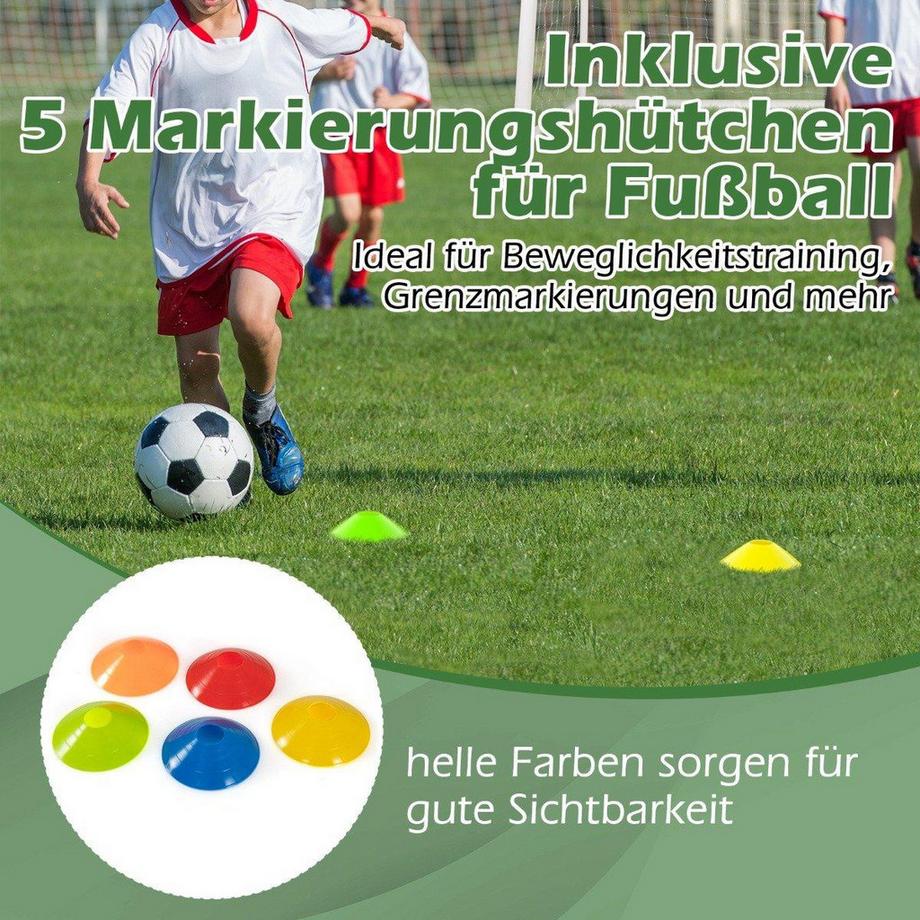 Northix 245 x 180 cm Fußballtor mit Hochfestem Netz & 6 Erdspießen Wetterfestes Tor Fußballtraining  