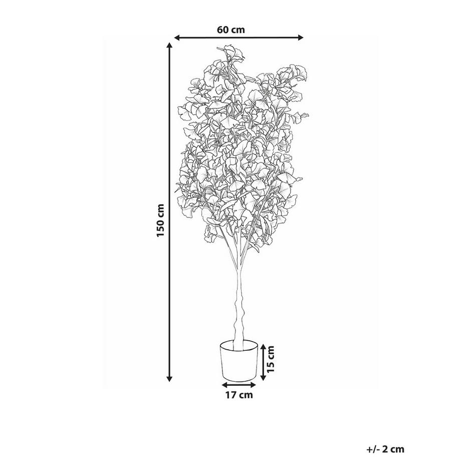 Beliani Plante artificielle en Matière synthétique Glamour GINKGO TREE  