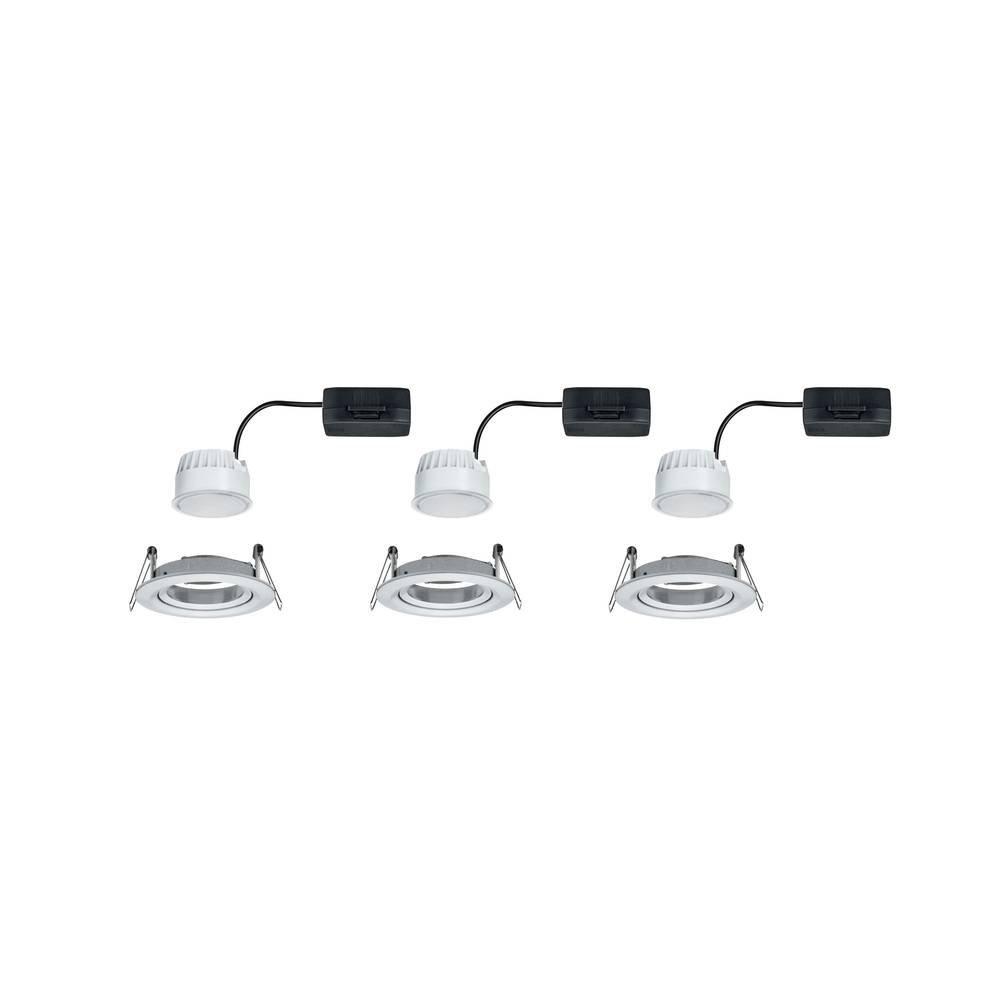 Paulmann LED Einbauleuchte Nova Coin Basisset schwenkbar rund 84mm 50° Coin 3x6W 3x460lm 230V 2700K Alu  