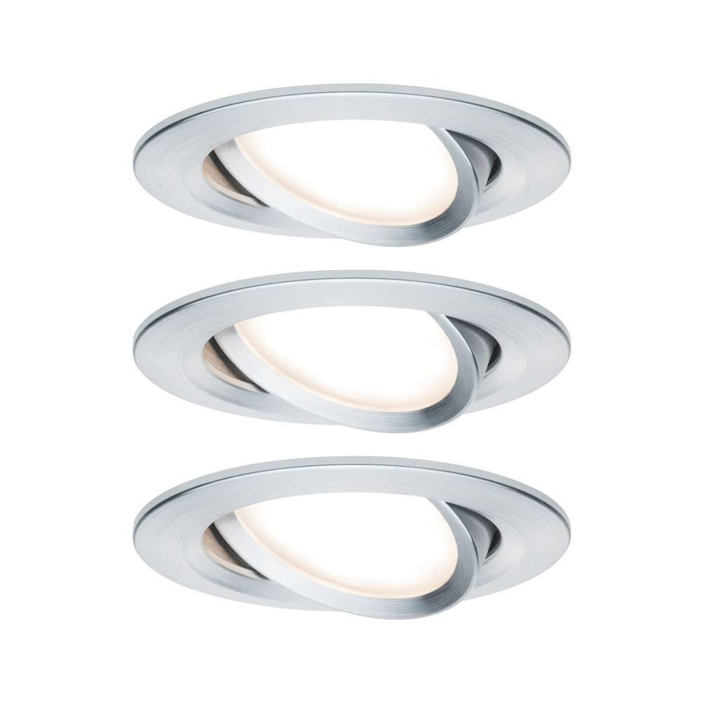 Paulmann LED Einbauleuchte Nova Coin Basisset schwenkbar rund 84mm 50° Coin 3x6W 3x460lm 230V 2700K Alu  