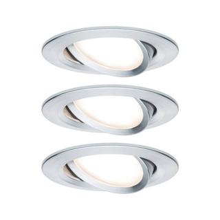 Paulmann Nova Einbauleuchte 3er Set LED LED 18 W Aluminium (gedreht)  