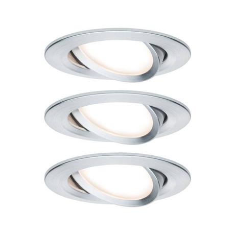 Paulmann Nova Einbauleuchte 3er Set LED LED 18 W Aluminium (gedreht)  