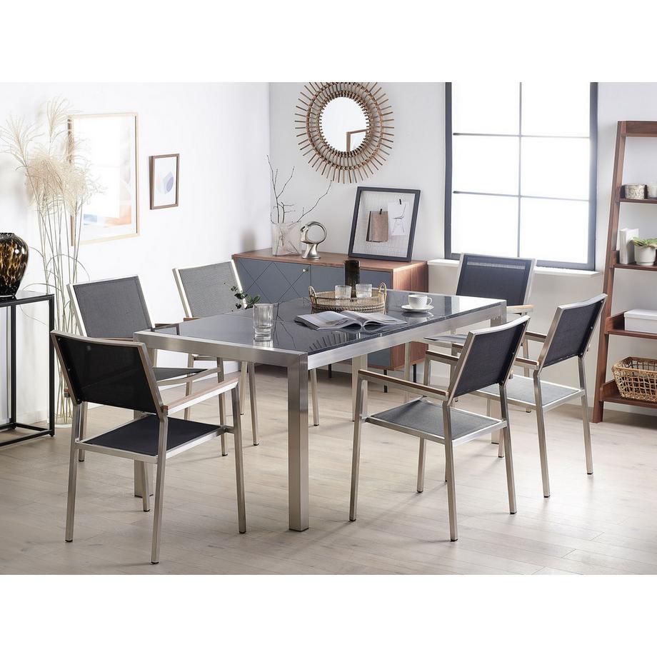 Beliani Set da pranzo per 6 persone en Granito Industriale GROSSETO  