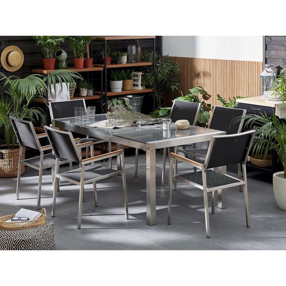 Beliani Set da pranzo per 6 persone en Granito Industriale GROSSETO  