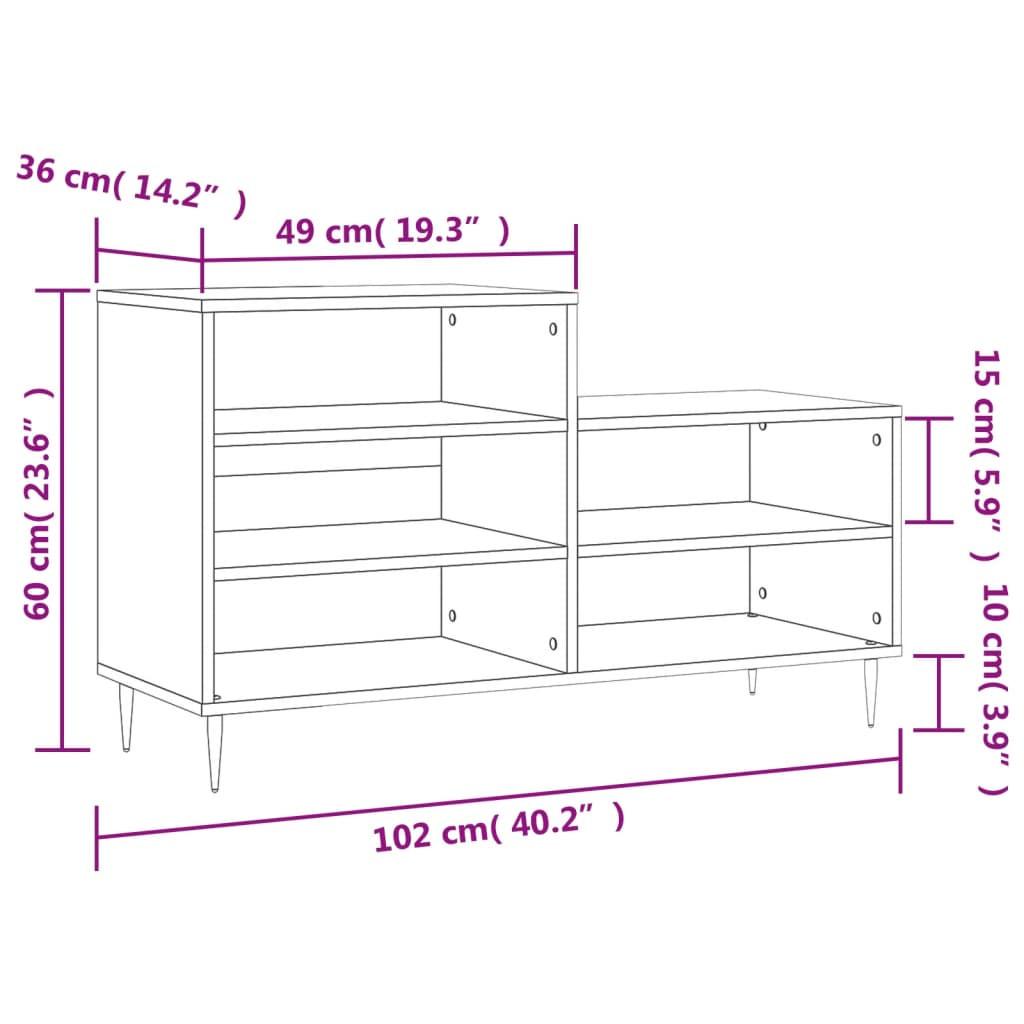 VidaXL Armoire à chaussures bois d'ingénierie  