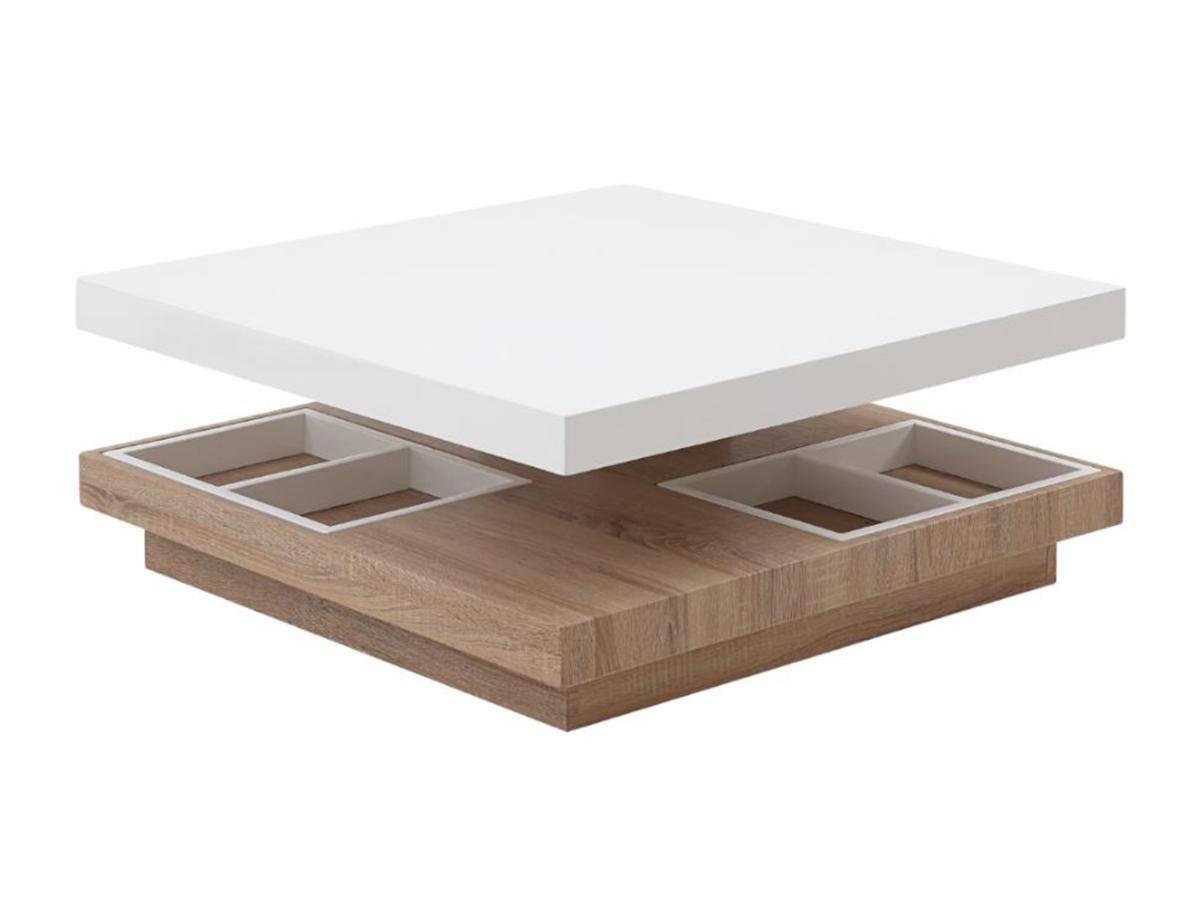 Vente-unique Table basse FAUSTO II Plateau pivotant MDF laquéchêne  