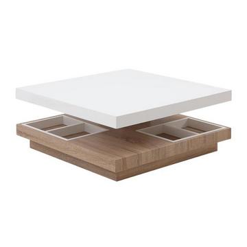 Table basse FAUSTO II Plateau pivotant MDF laquéchêne