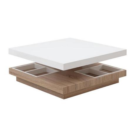 Vente-unique Table basse FAUSTO II Plateau pivotant MDF laquéchêne  