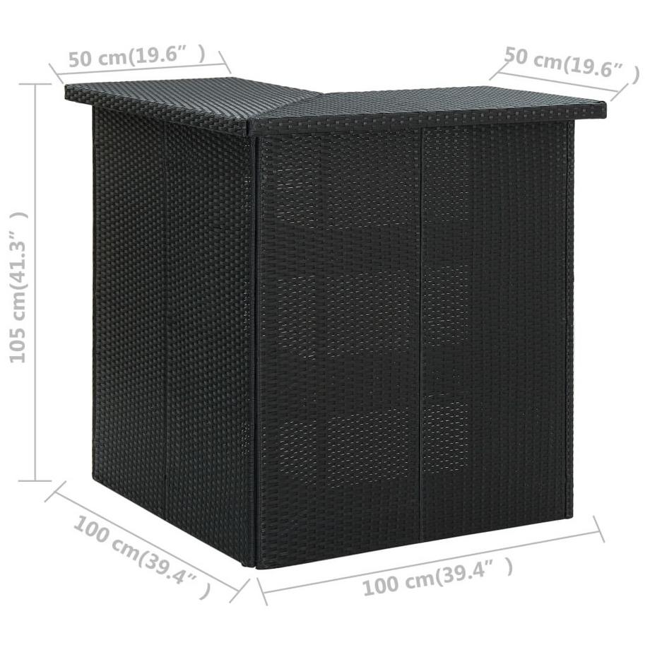 VidaXL Ensemble de bar de jardin rotin synthétique  