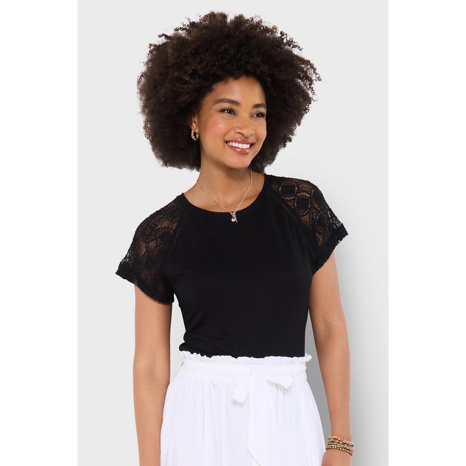 Joe Browns Jersey T-Shirt mit Spitzenärmeln  