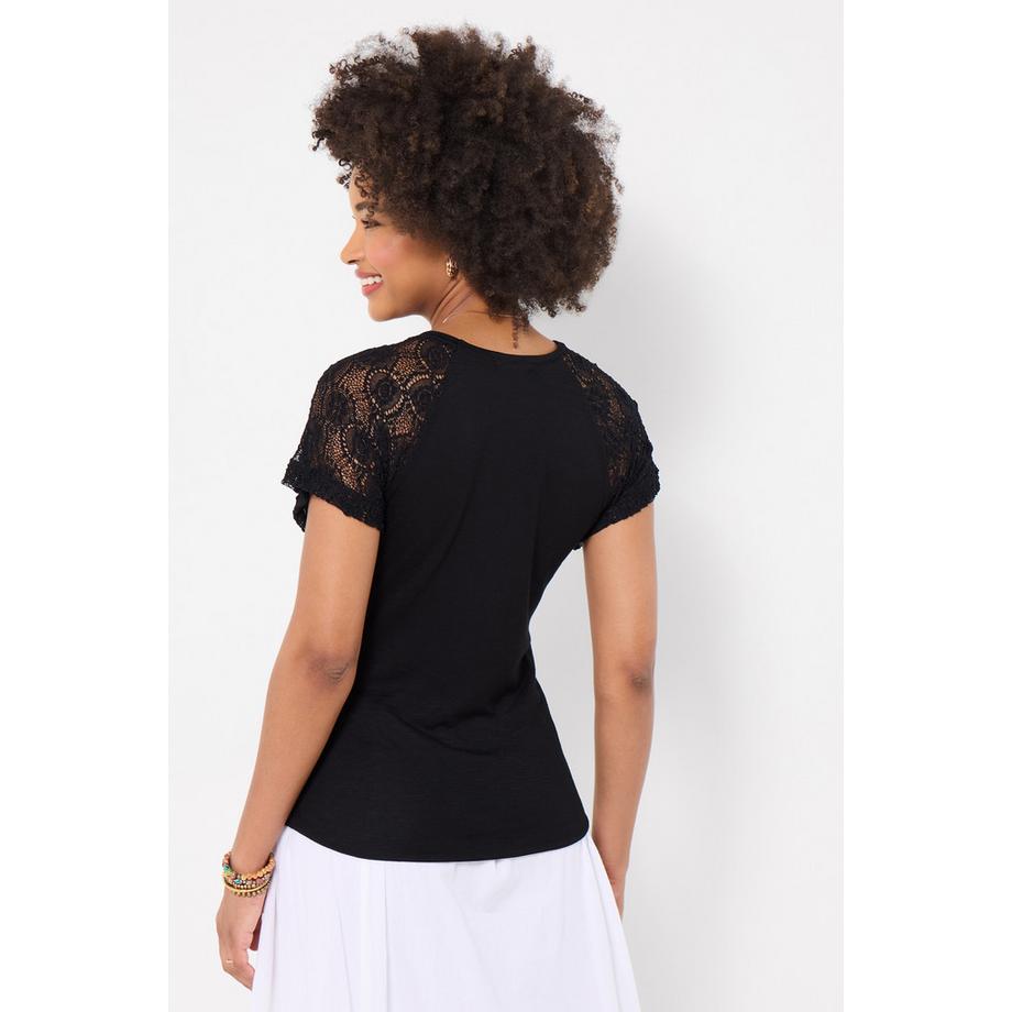 Joe Browns Jersey T-Shirt mit Spitzenärmeln  