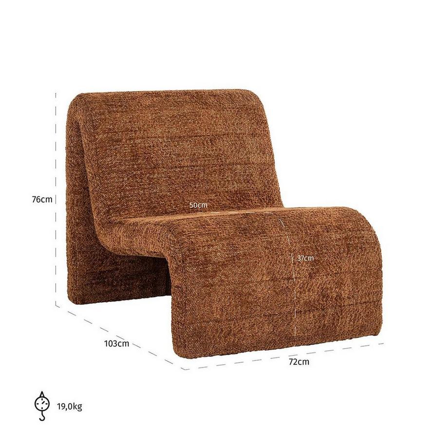 mutoni Fauteuil Kelly lovely cinnamon  