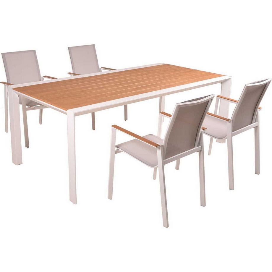 mutoni pleasure Salon de jardin Venice nature gris clair (5 pièces)  