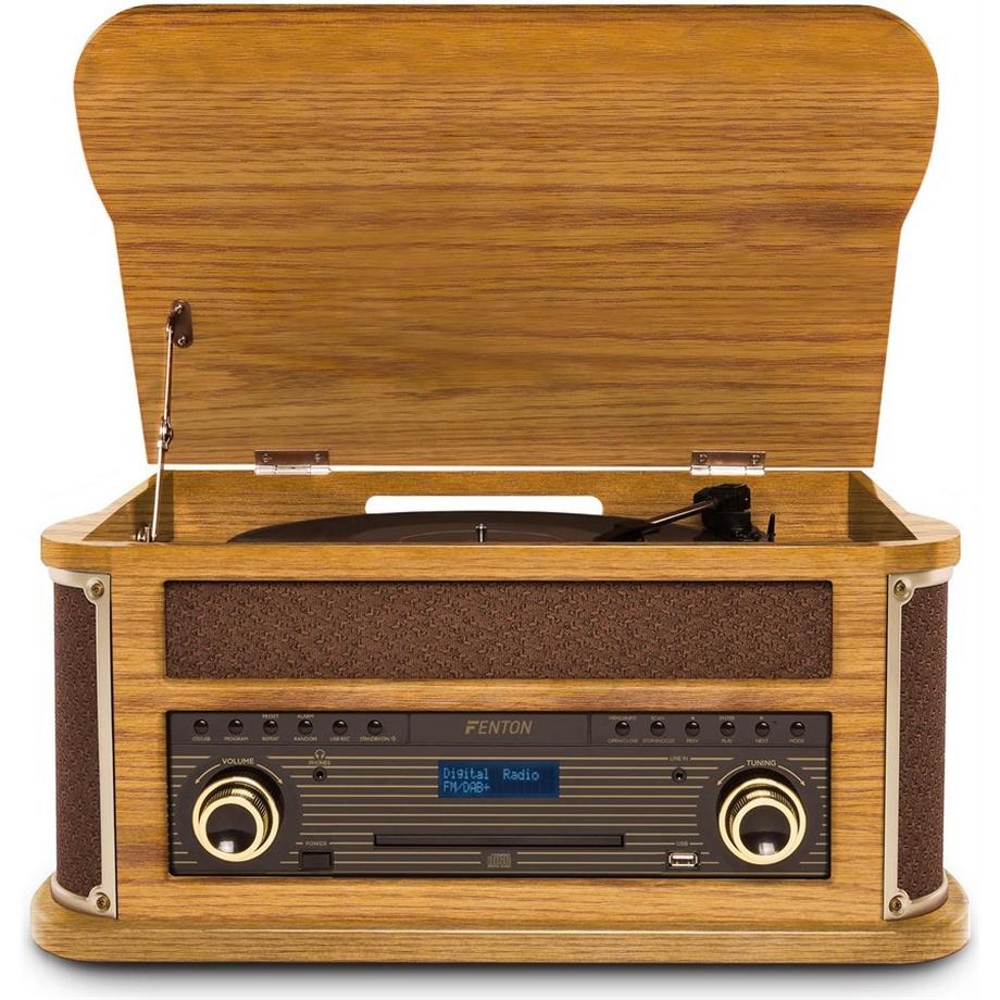 Fenton  MemphisLW Plattenspieler Vintage, DAB+, Holzoptik 