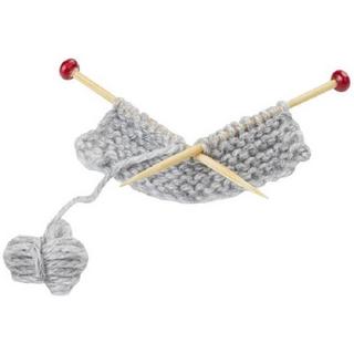 HOBBYFUN  Mini-Utensilien Strickzeug Grau 