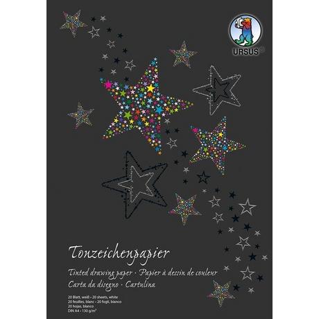 Ursus URSUS Tonzeichenpapier-Block A4 2134601SE 130g. weiss 20 Blatt  