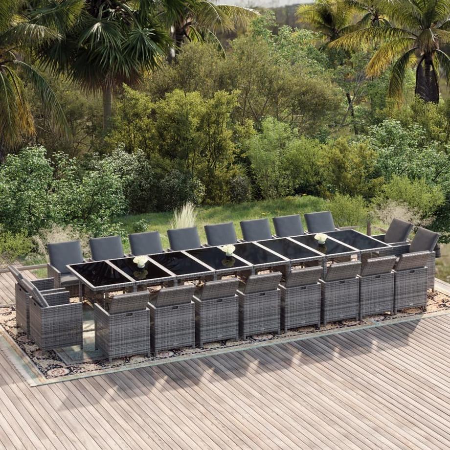 VidaXL Ensemble de salle à manger de jardin rotin synthétique  